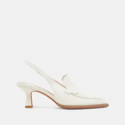 ADELE HEELS WHITE CRINKLE PATENT LEATHER