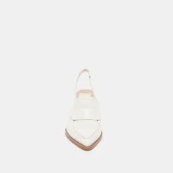 ADELE HEELS WHITE CRINKLE PATENT LEATHER