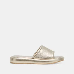 AISHA SANDALS GOLD METALLIC LEATHER