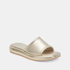 AISHA SANDALS GOLD METALLIC LEATHER