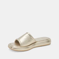 AISHA SANDALS GOLD METALLIC LEATHER