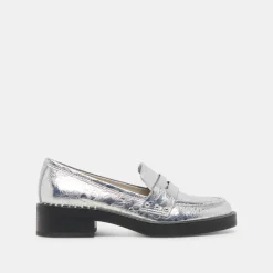 ALIANE LOAFERS SILVER DISTRESSED LEATHER