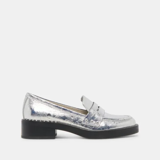 ALIANE LOAFERS SILVER DISTRESSED LEATHER