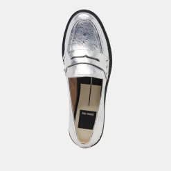 ALIANE LOAFERS SILVER DISTRESSED LEATHER