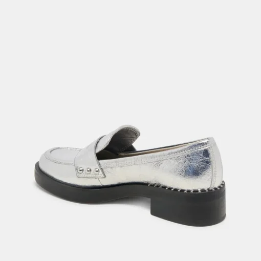 ALIANE LOAFERS SILVER DISTRESSED LEATHER