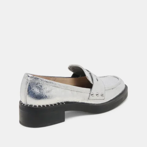 ALIANE LOAFERS SILVER DISTRESSED LEATHER