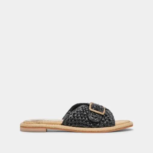ALONZO SANDALS ONYX RAFFIA