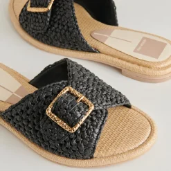 ALONZO SANDALS ONYX RAFFIA