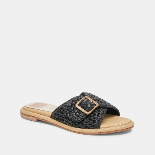 ALONZO SANDALS ONYX RAFFIA