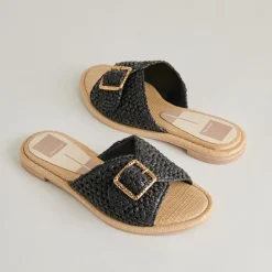 ALONZO SANDALS ONYX RAFFIA