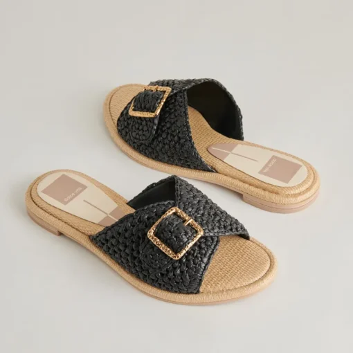 ALONZO SANDALS ONYX RAFFIA