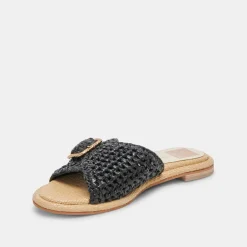 ALONZO SANDALS ONYX RAFFIA