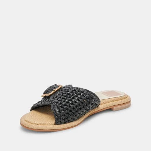 ALONZO SANDALS ONYX RAFFIA