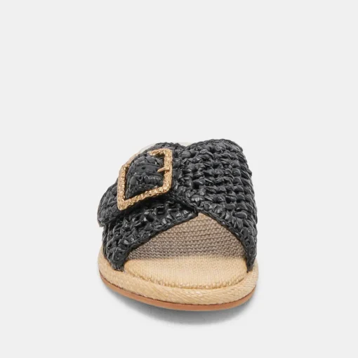 ALONZO SANDALS ONYX RAFFIA