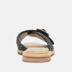 ALONZO SANDALS ONYX RAFFIA