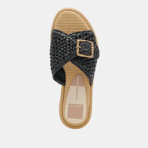 ALONZO SANDALS ONYX RAFFIA