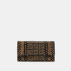 AMALFI CLUTCH BLACK GOLD BEADED