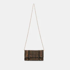 AMALFI CLUTCH BLACK GOLD BEADED