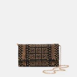 AMALFI CLUTCH BLACK GOLD BEADED