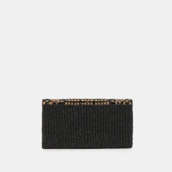 AMALFI CLUTCH BLACK GOLD BEADED