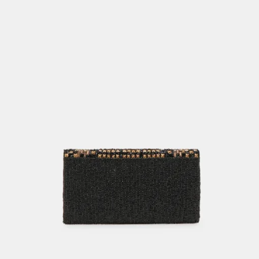 AMALFI CLUTCH BLACK GOLD BEADED