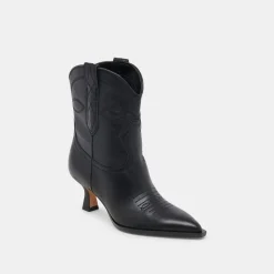 ANGEL BOOTIES BLACK LEATHER