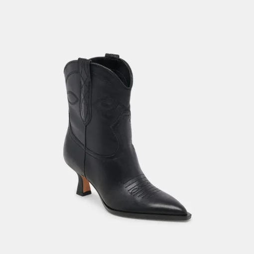 ANGEL BOOTIES BLACK LEATHER