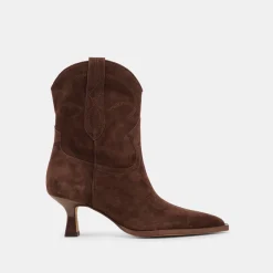 ANGEL BOOTIES DK BROWN SUEDE