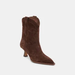 ANGEL BOOTIES DK BROWN SUEDE