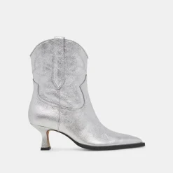 ANGEL BOOTIES SILVER METALLIC LEATHER