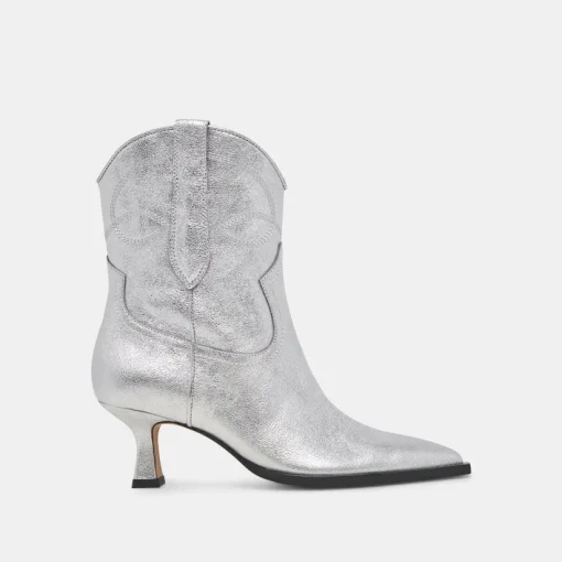 ANGEL BOOTIES SILVER METALLIC LEATHER