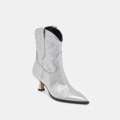 ANGEL BOOTIES SILVER METALLIC LEATHER