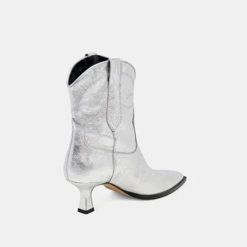 ANGEL BOOTIES SILVER METALLIC LEATHER