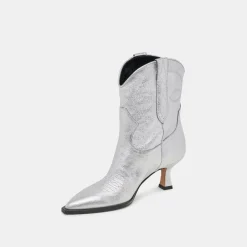 ANGEL BOOTIES SILVER METALLIC LEATHER