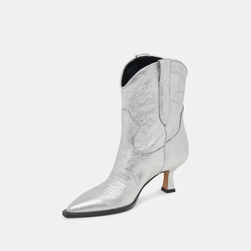 ANGEL BOOTIES SILVER METALLIC LEATHER