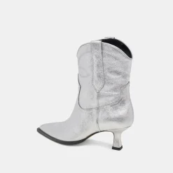 ANGEL BOOTIES SILVER METALLIC LEATHER