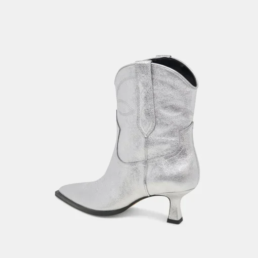 ANGEL BOOTIES SILVER METALLIC LEATHER