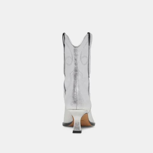 ANGEL BOOTIES SILVER METALLIC LEATHER