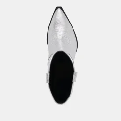 ANGEL BOOTIES SILVER METALLIC LEATHER
