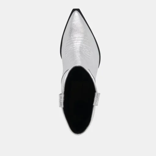 ANGEL BOOTIES SILVER METALLIC LEATHER