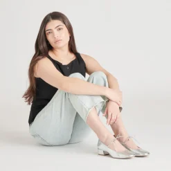 ARDIEN HEELS SILVER CRINKLE PATENT