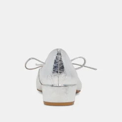 ARDIEN HEELS SILVER CRINKLE PATENT