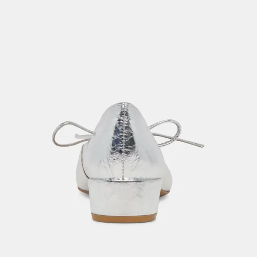 ARDIEN HEELS SILVER CRINKLE PATENT