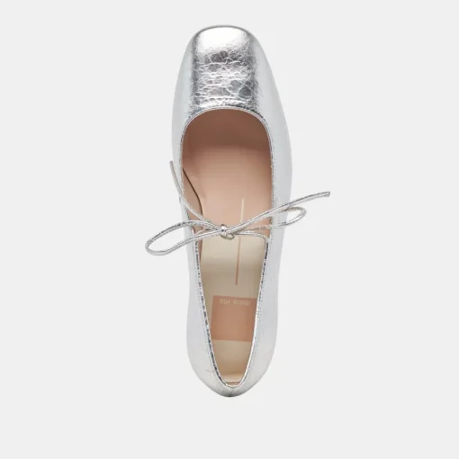 ARDIEN HEELS SILVER CRINKLE PATENT