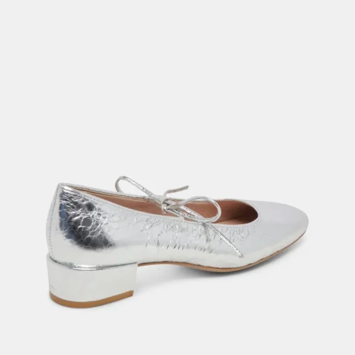 ARDIEN HEELS SILVER CRINKLE PATENT