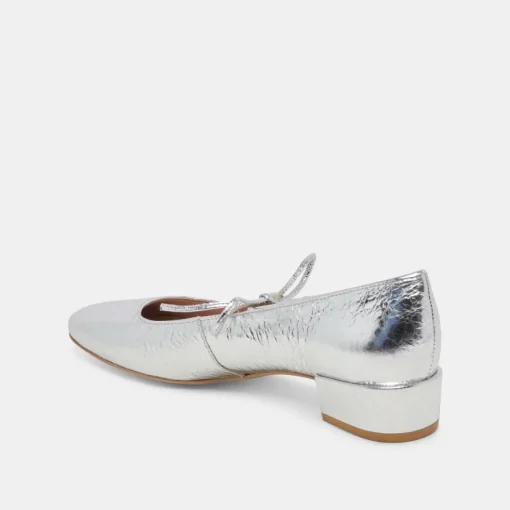 ARDIEN HEELS SILVER CRINKLE PATENT