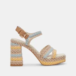 ARNELA HEELS CITRUS MULTI WOVEN