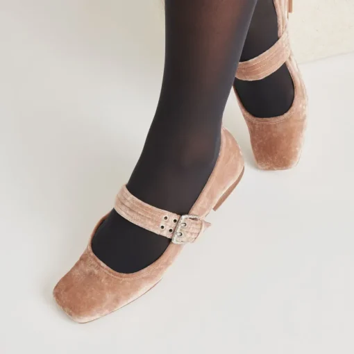 ARORA BALLET FLATS ROSE VELVET
