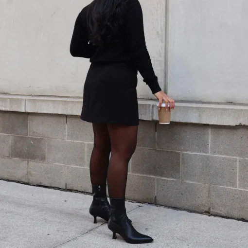 ARYA WIDE CALF BOOTS BLACK LEATHER