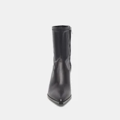 ARYA WIDE CALF BOOTS BLACK LEATHER